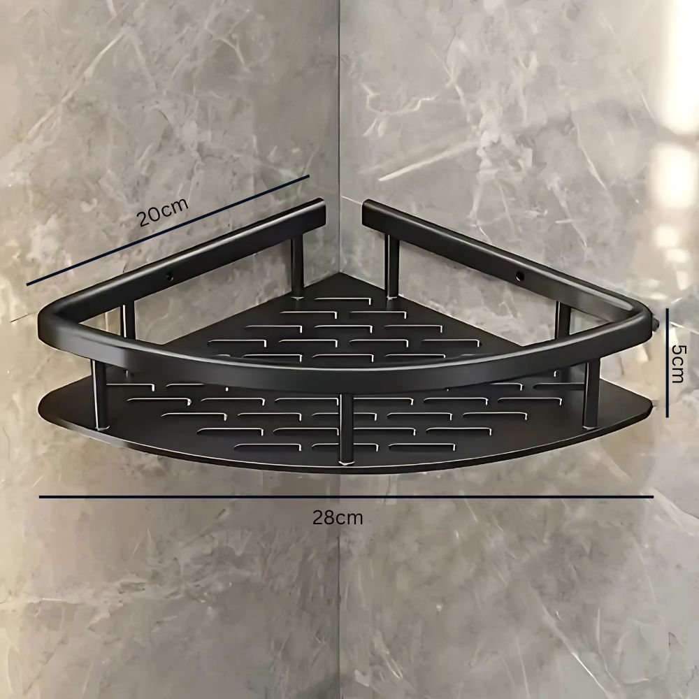 Rust-Proof Wall Bathroom Organizer — Curved Shower Shelf