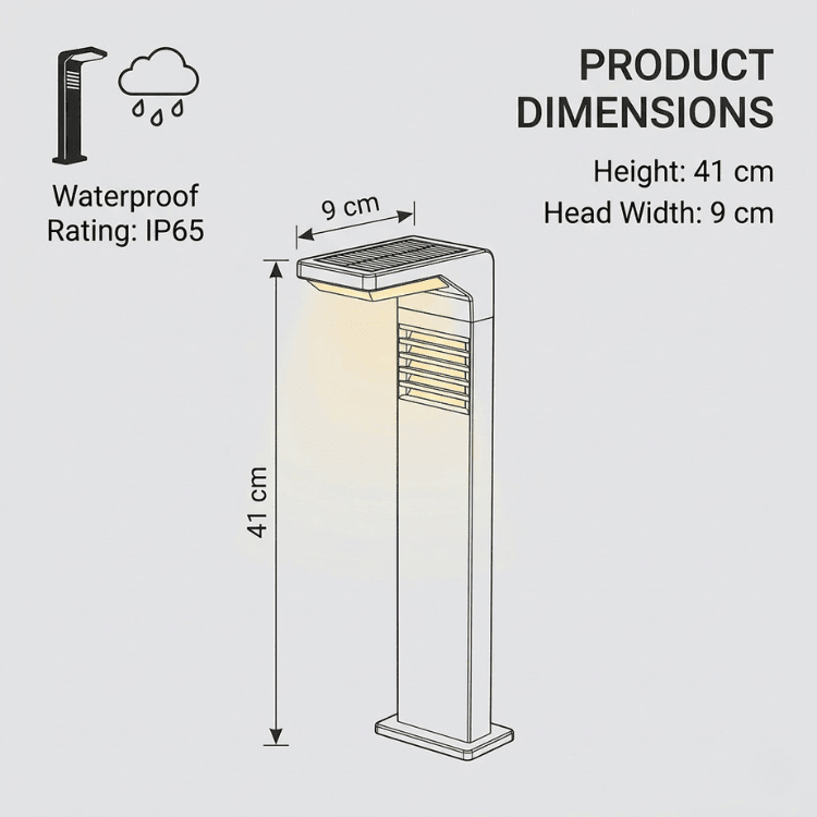 Modern Solar Garden Lamp Post — Adjustable Light 6