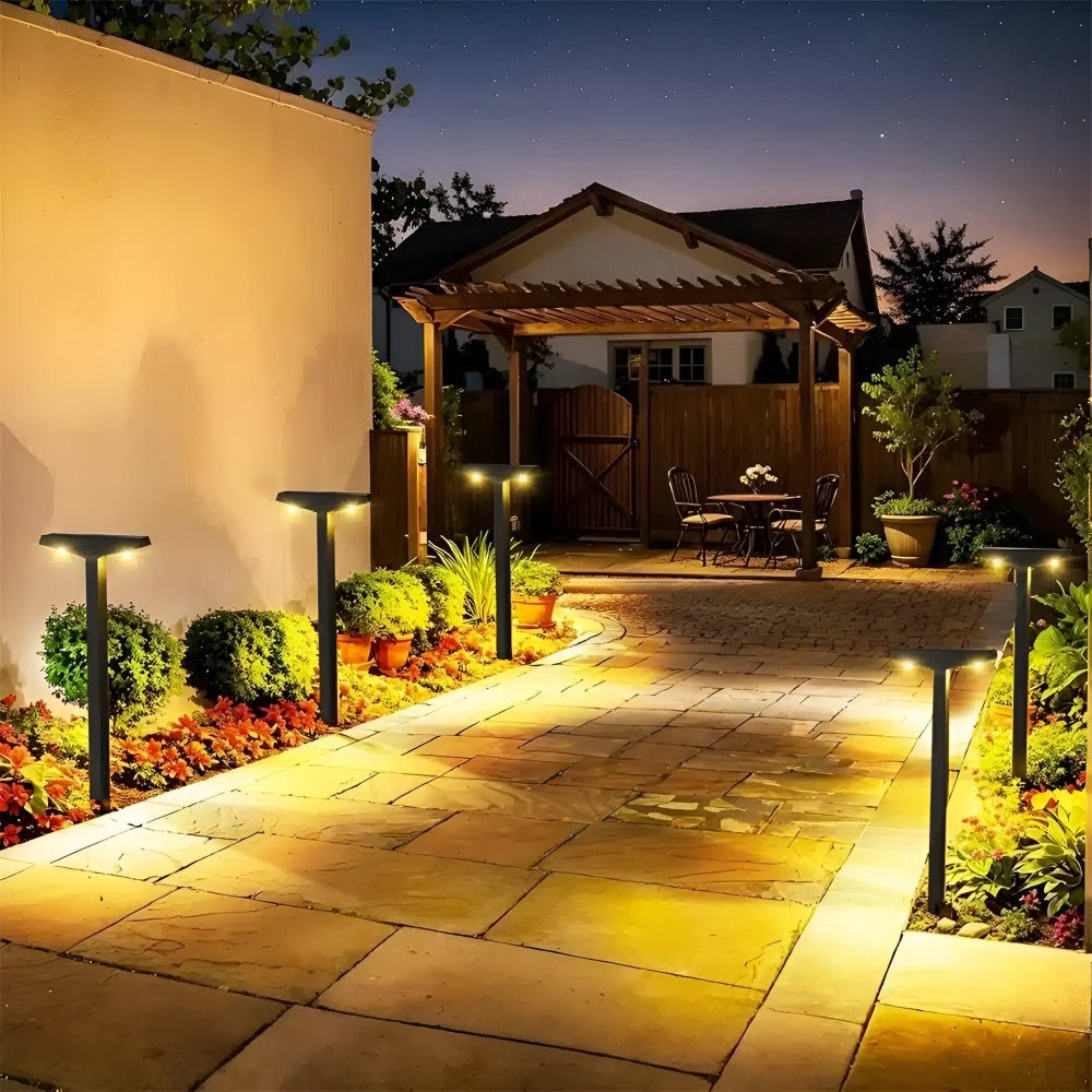 Solar LED Garden Lights Set of 4 — T-Shaped Pathway Lamps 3