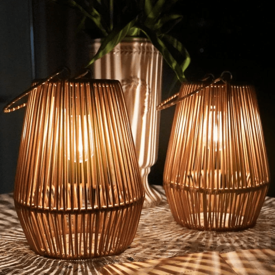 Solar Rattan Lantern — Cordless Outdoor Garden Light 8