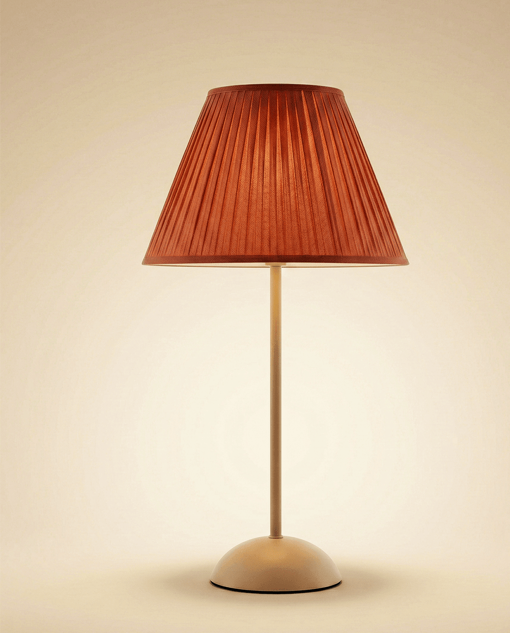 Terracotta Pleated Shade Table Lamp — Warm Glow 5