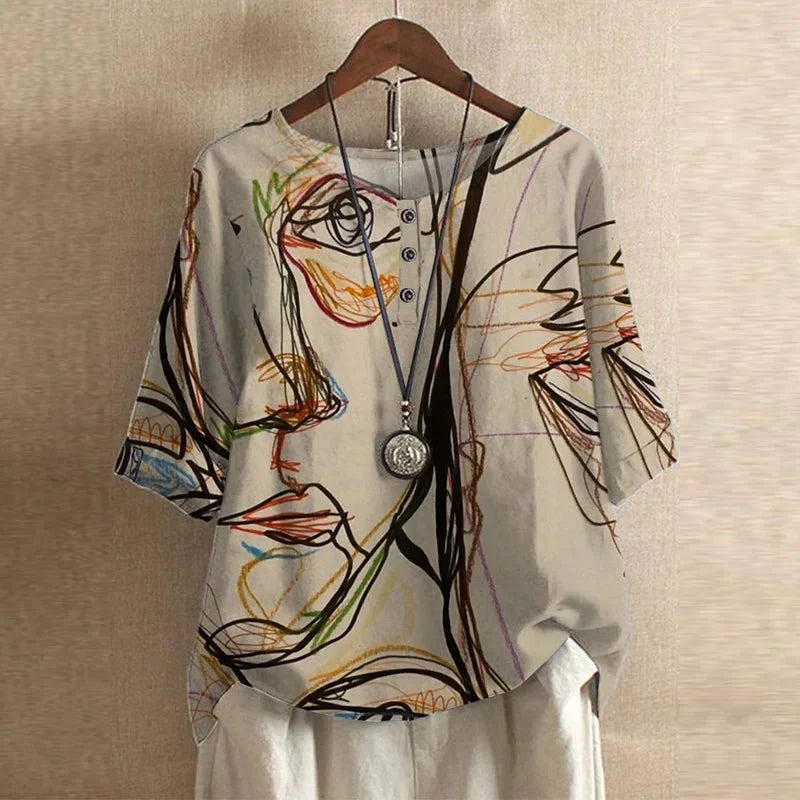 Vintage Floral Blouse with Relaxed Comfort Fit 11