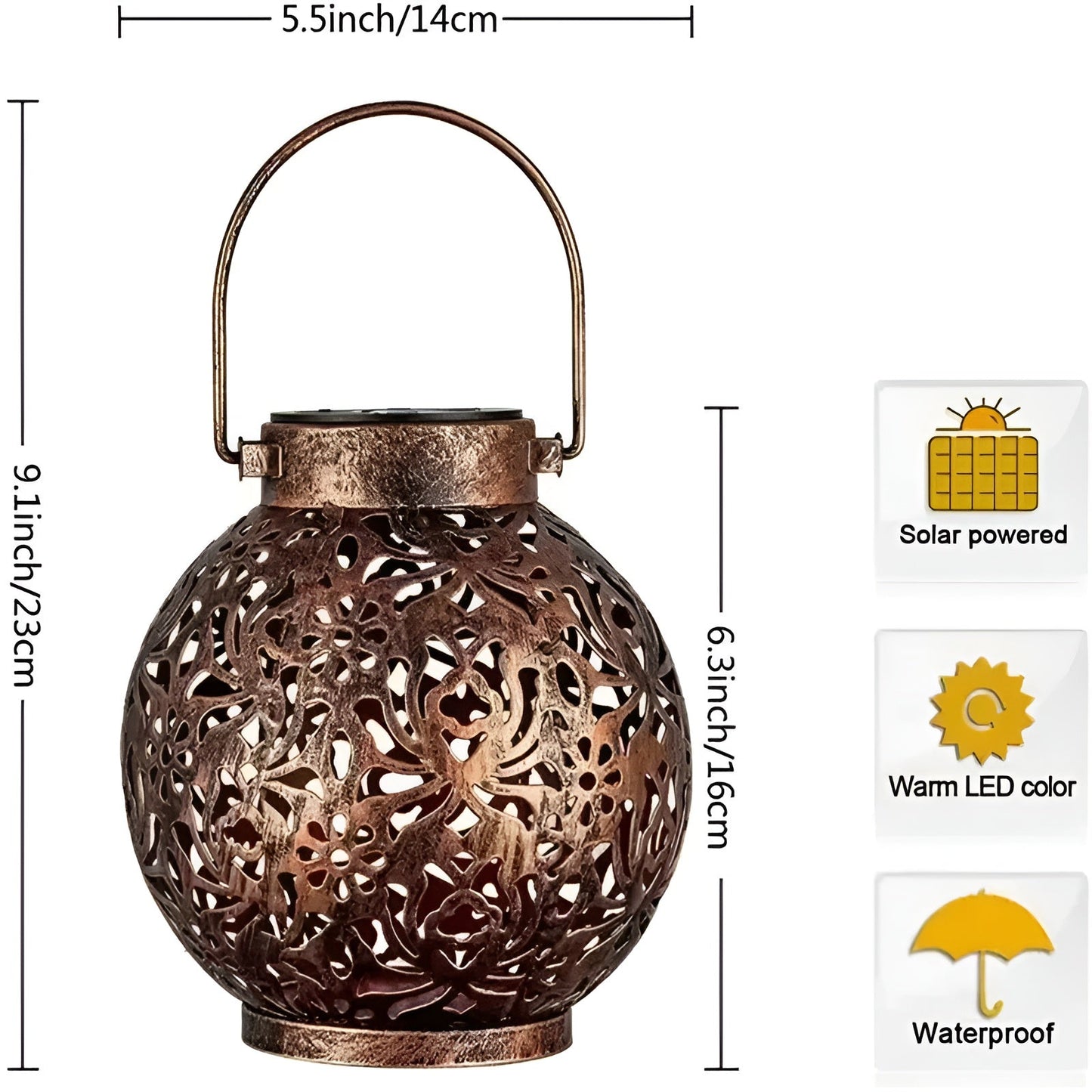 Vintage Solar Garden Lamp — Elegant Weatherproof Light 6
