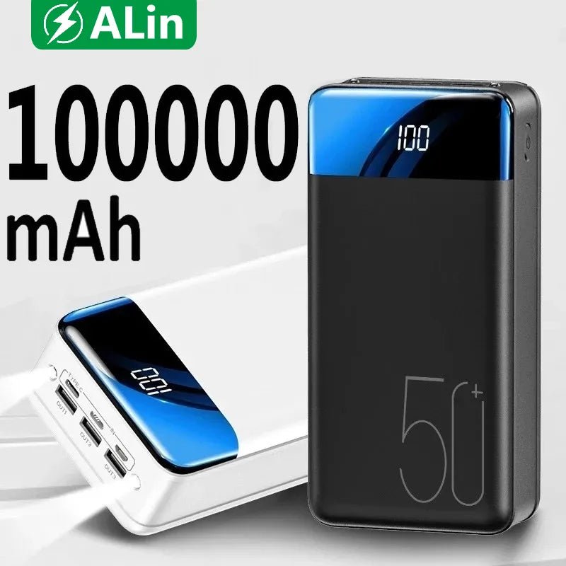 100,000mAh Power Bank — Fast Charging & Portable 5