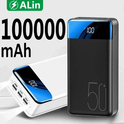 100,000mAh Power Bank — Fast Charging & Portable 5