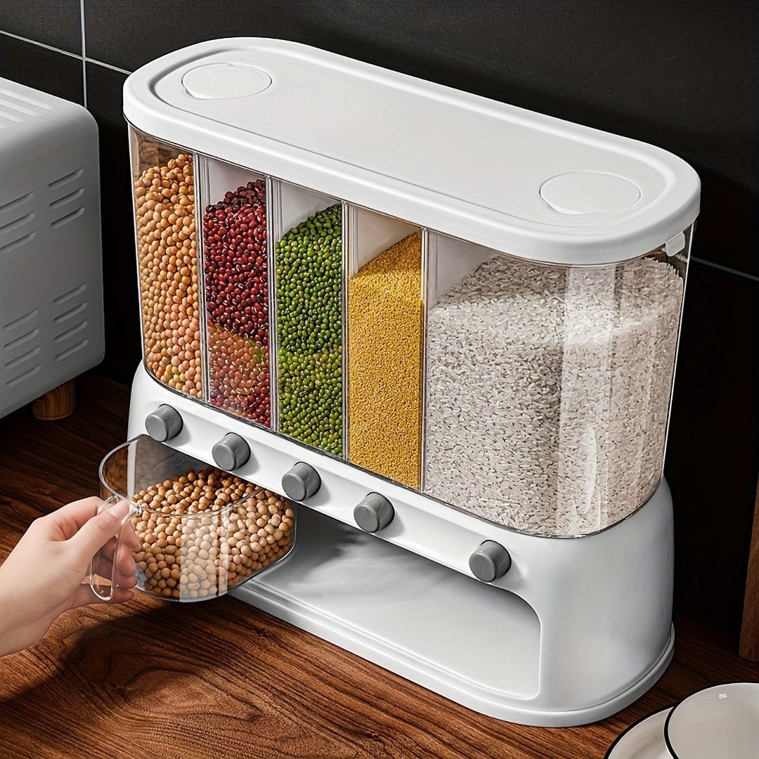 5-Compartment Cereal Dispenser with Airtight Lid 2