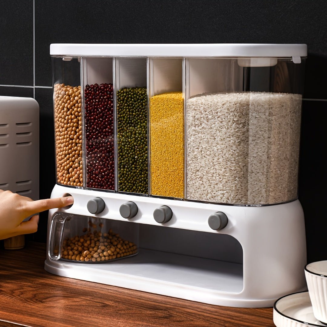 5-Compartment Cereal Dispenser with Airtight Lid 3