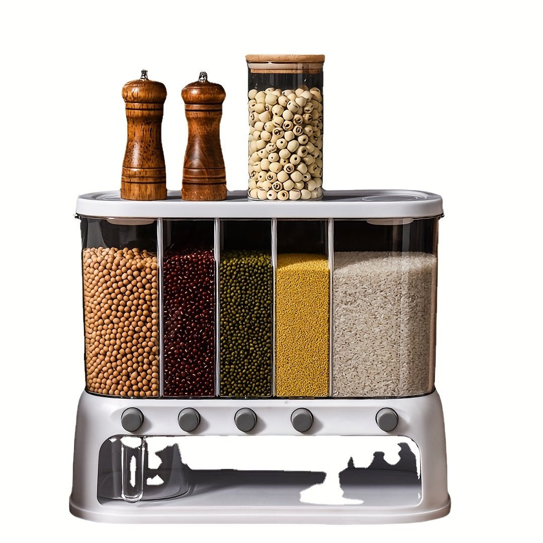 5-Compartment Cereal Dispenser with Airtight Lid 4