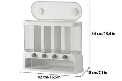 5-Compartment Cereal Dispenser with Airtight Lid 5