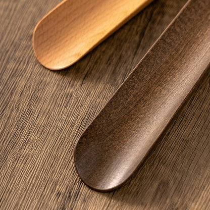 Long Solid Wood Shoehorn With Magnetic Holder
