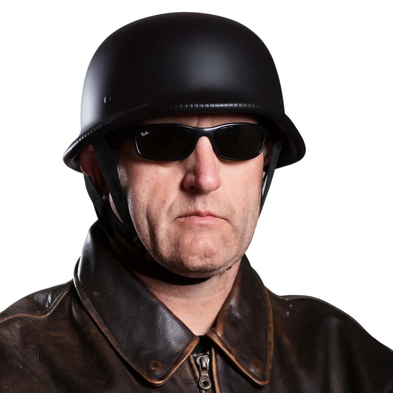 Open-Face Motorcycle Helmet — Vintage Style