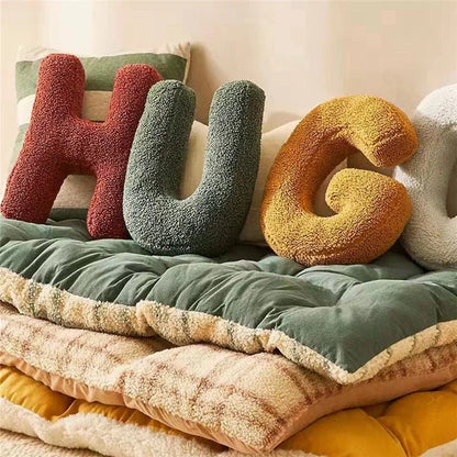 Personalized Velvet Alphabet Pillow for Sofa & Bed