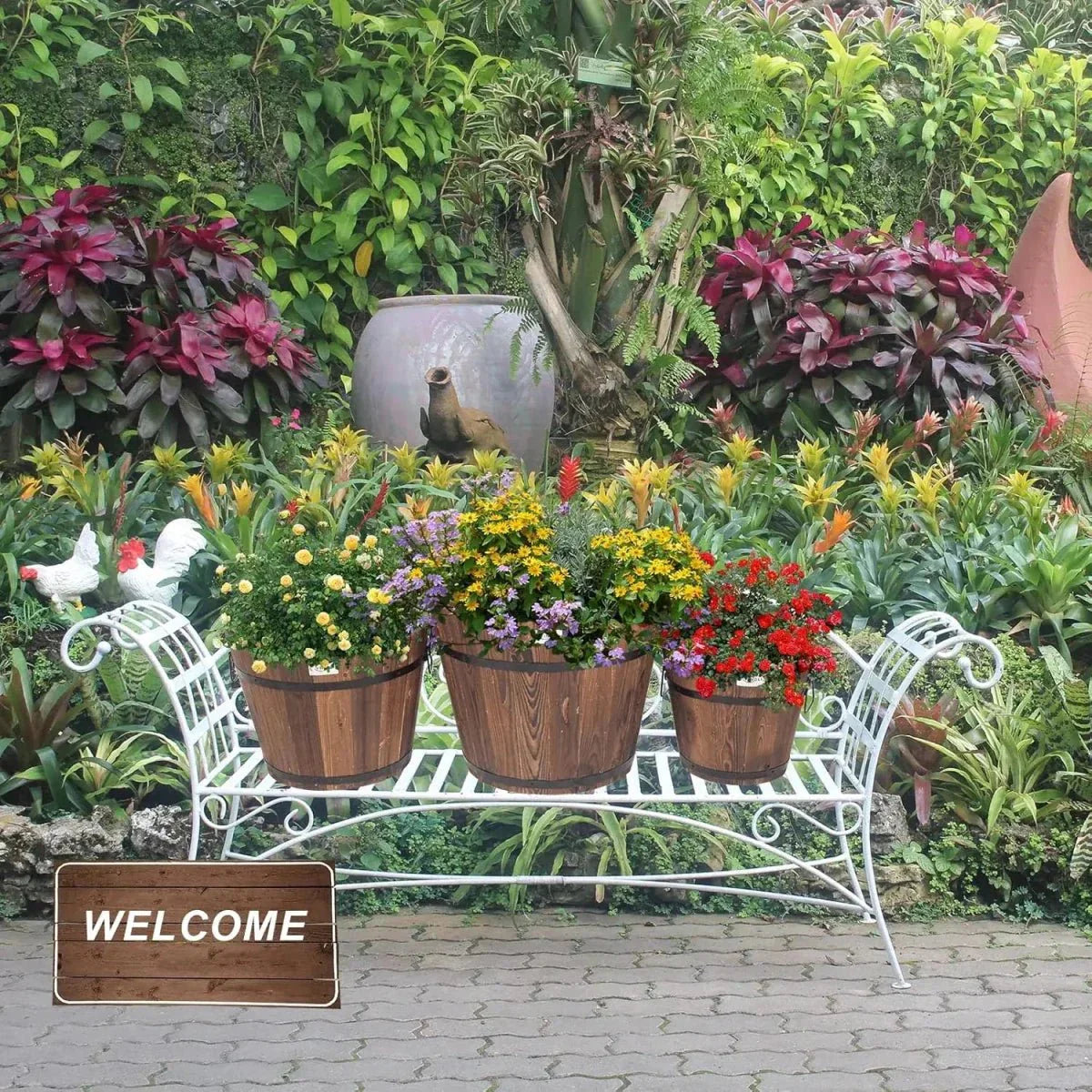 Wooden Plant Pot Set — Natural Indoor and Outdoor Decor