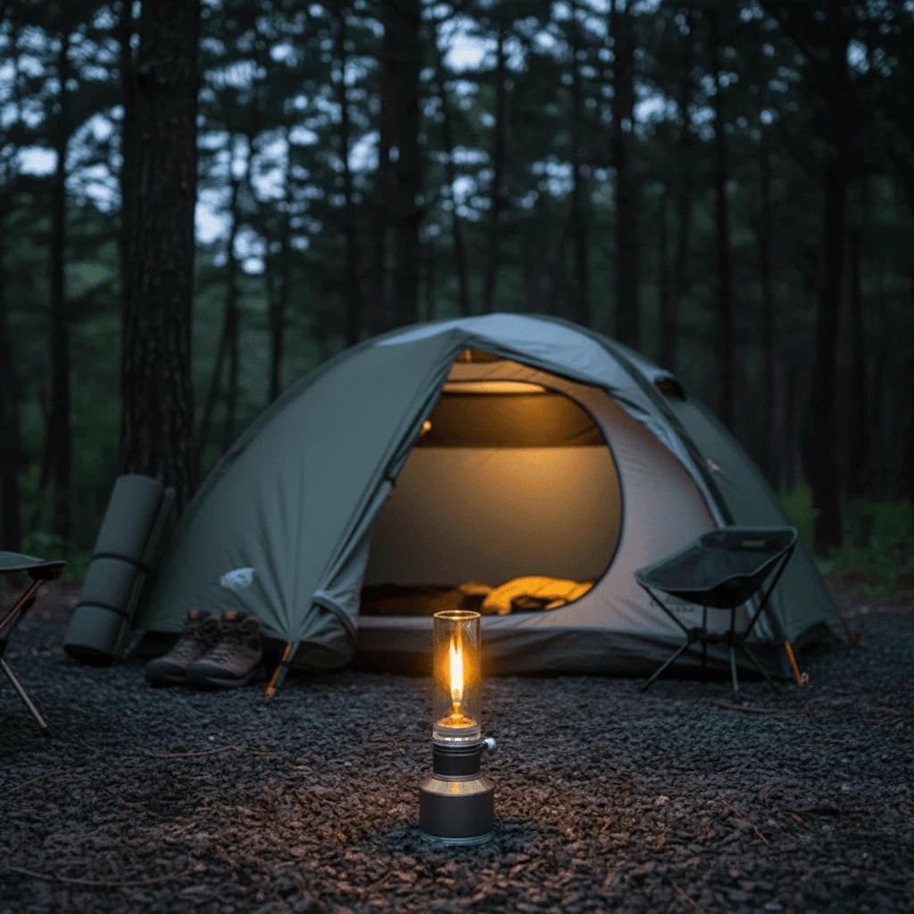 Portable Butane Camping Lamp — Warm Outdoor Light