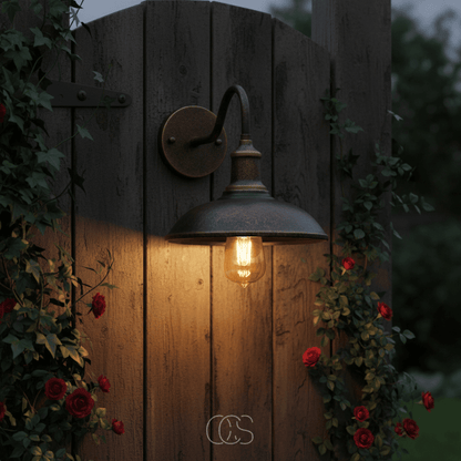 Vintage Bronze Outdoor Wall Lamp — Warm Glow