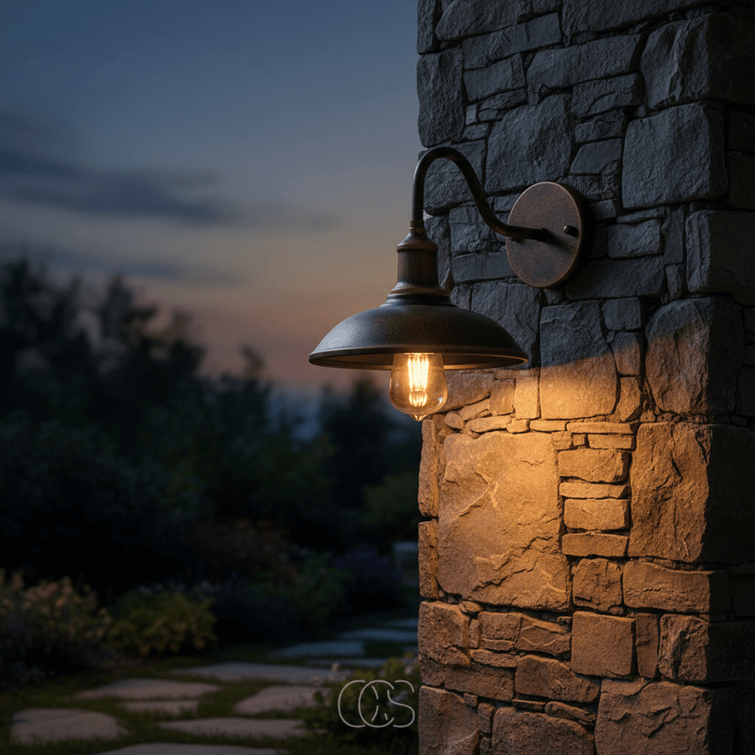 Vintage Bronze Outdoor Wall Lamp — Warm Glow