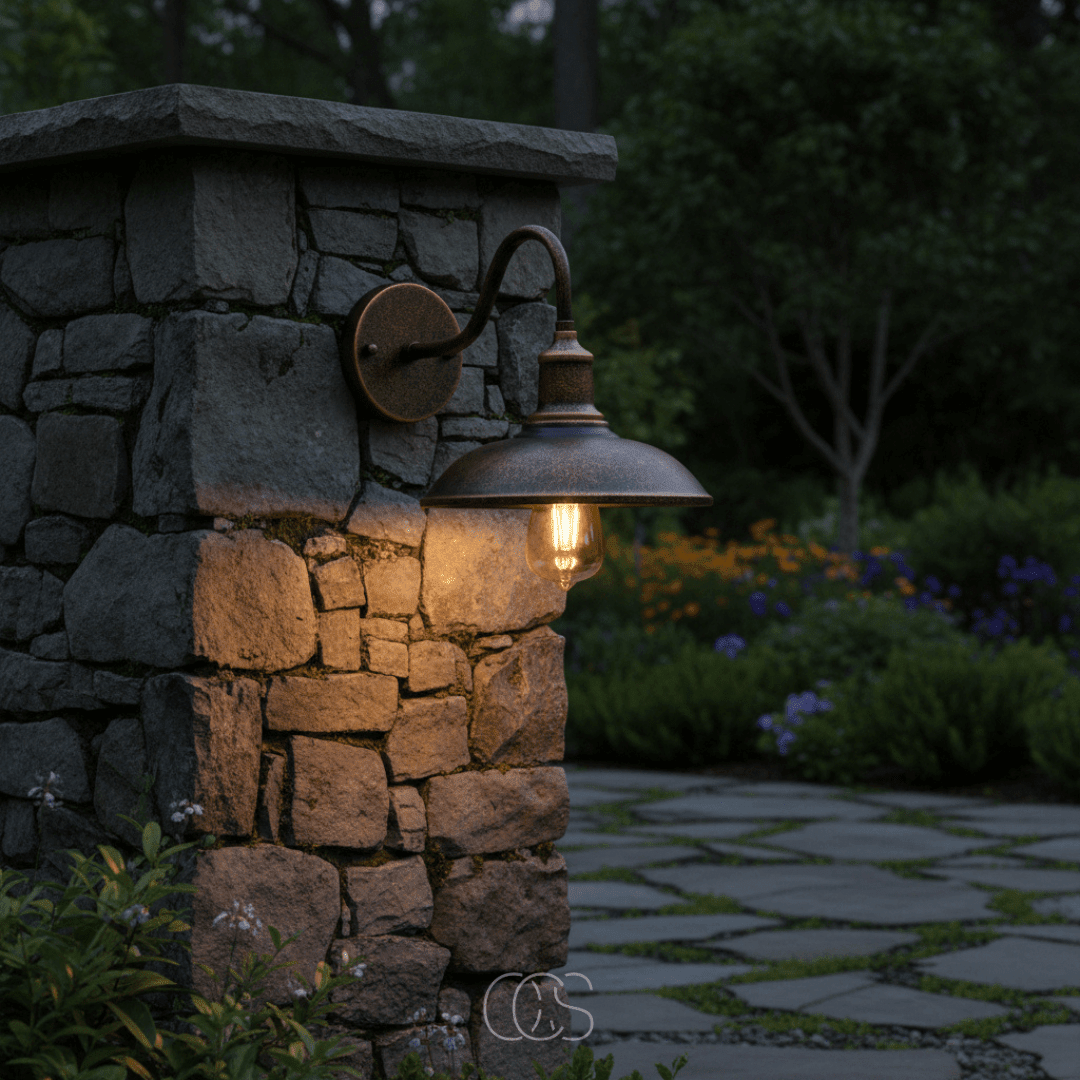 Vintage Bronze Outdoor Wall Lamp — Warm Glow