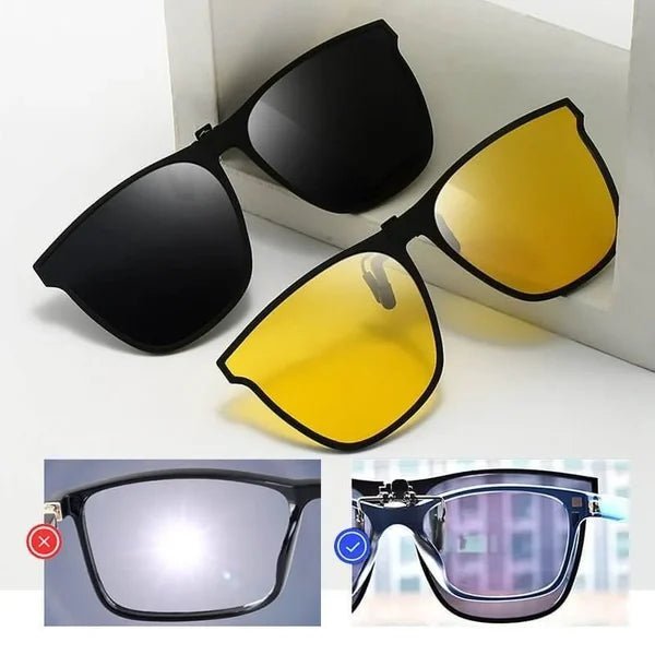 Clip-On Polarized Sunglasses UV400 — Foldable Design