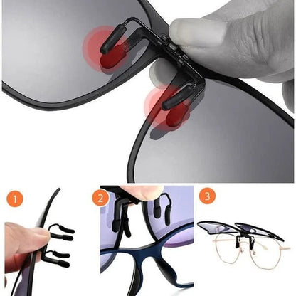 Clip-On Polarized Sunglasses UV400 — Foldable Design