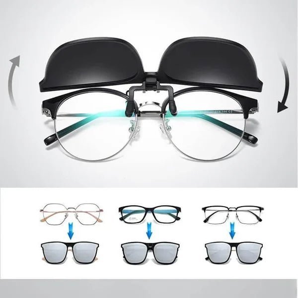 Clip-On Polarized Sunglasses UV400 — Foldable Design