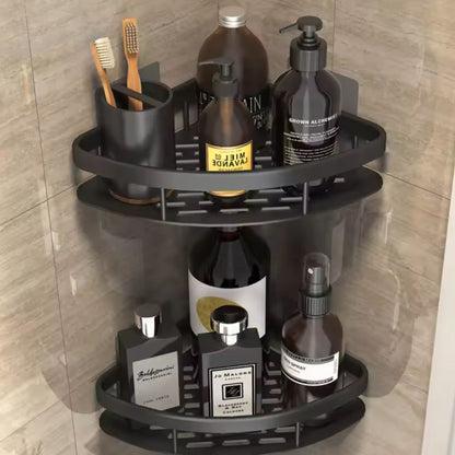 Rust-Proof Wall Bathroom Organizer — Curved Shower Shelf