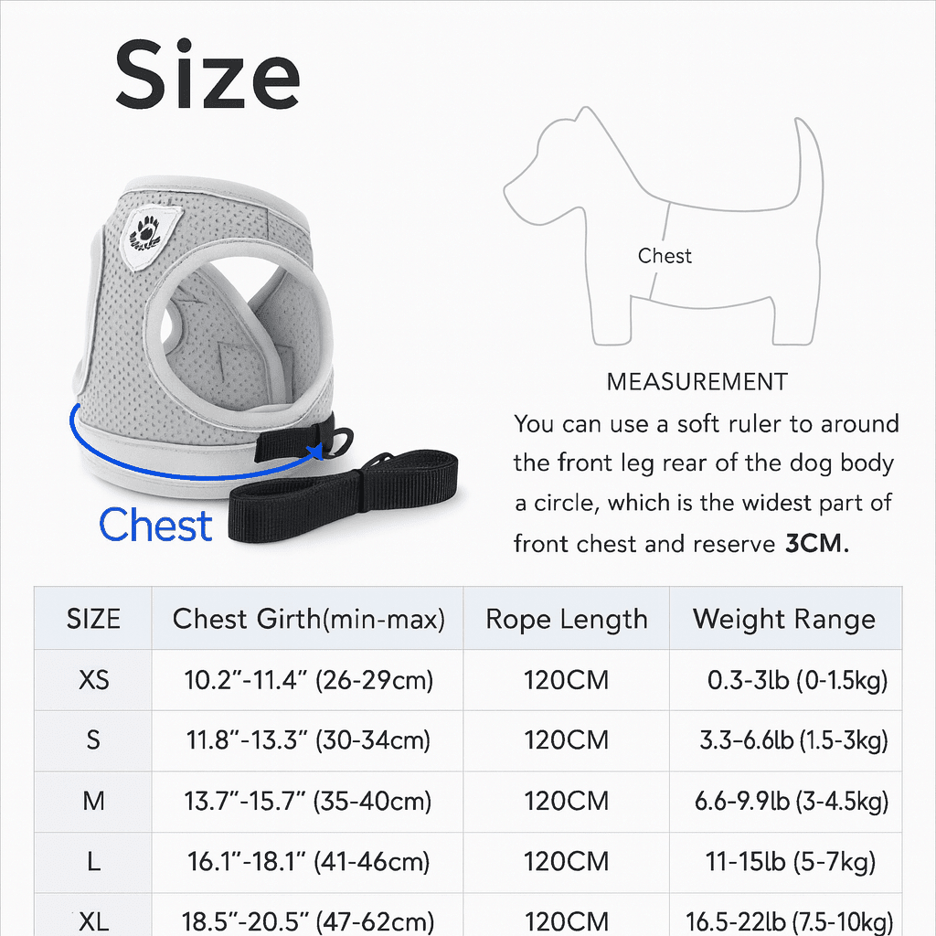 Adjustable Cat Harness With Reflective Leash