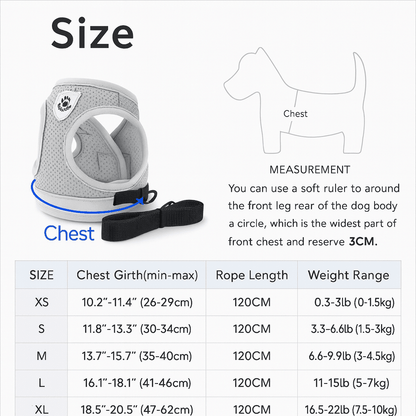 Adjustable Cat Harness With Reflective Leash