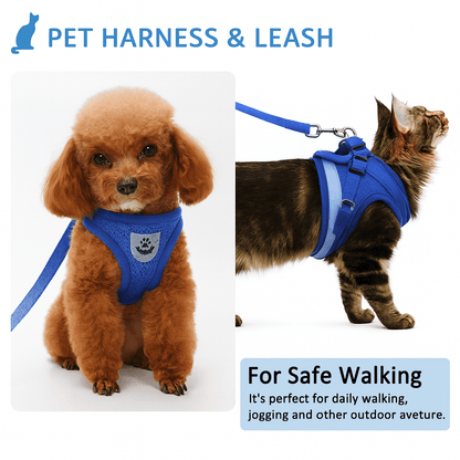 Adjustable Cat Harness With Reflective Leash