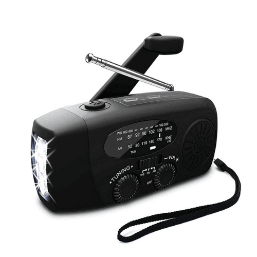 Self-Powered Emergency Radio with Flashlight & Power Bank
