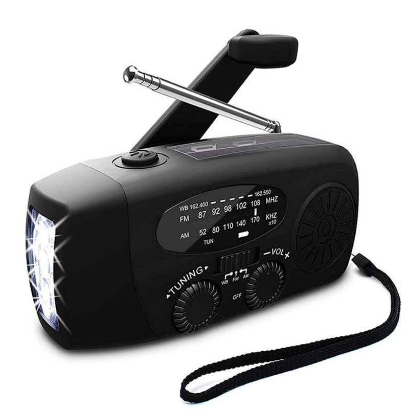 Self-Powered Emergency Radio with Flashlight & Power Bank