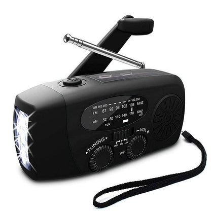 Self-Powered Emergency Radio with Flashlight & Power Bank