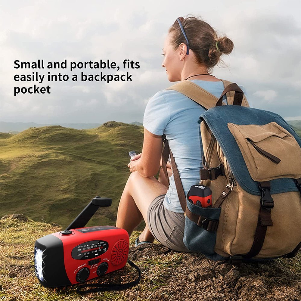 Self-Powered Emergency Radio with Flashlight & Power Bank