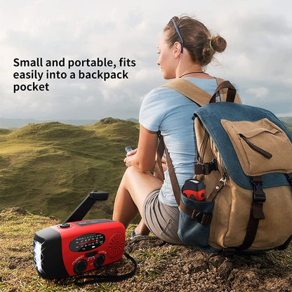 Self-Powered Emergency Radio with Flashlight & Power Bank