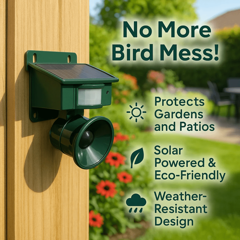 Solar Pigeon Repellent with Motion Sensor and Sounds