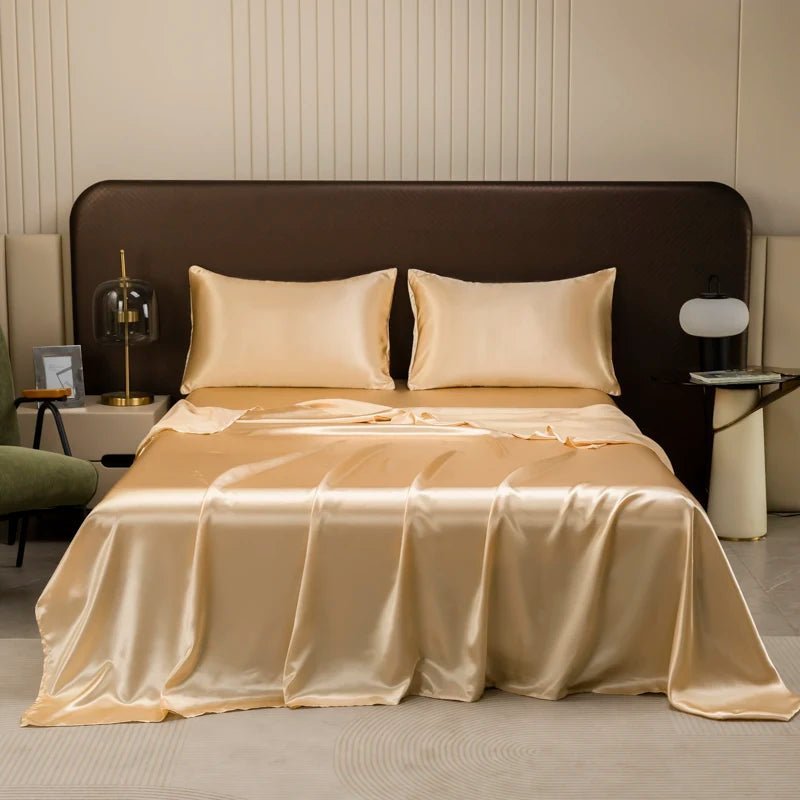 Satin Bed Sheet Set — Cooling, Soft & Breathable