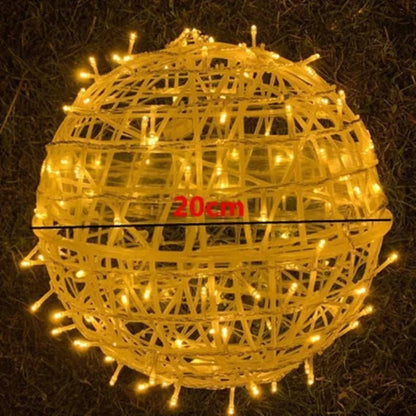 Waterproof LED Garden Ball Light — 20cm Rattan Globe