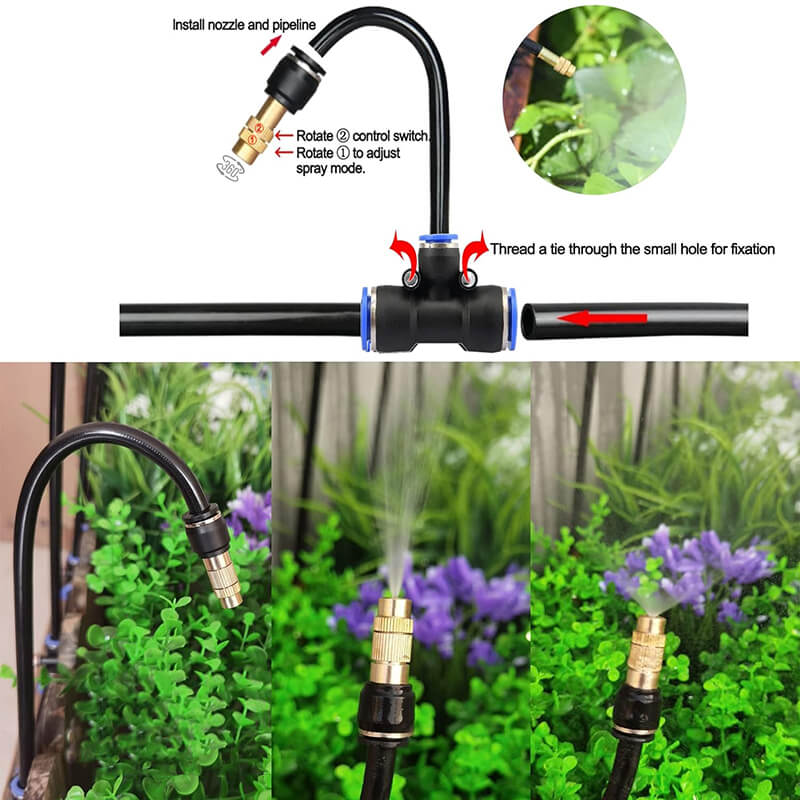 Drip Irrigation Kit — 360° Adjustable Garden Nozzles