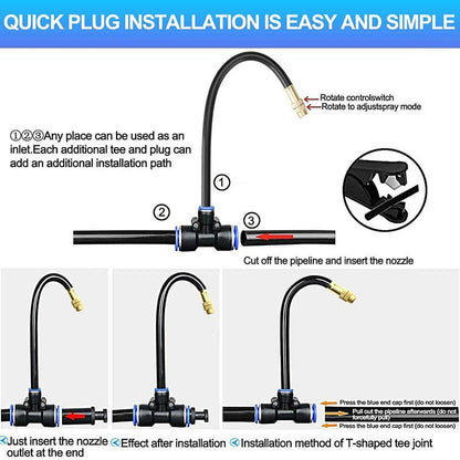 Drip Irrigation Kit — 360° Adjustable Garden Nozzles