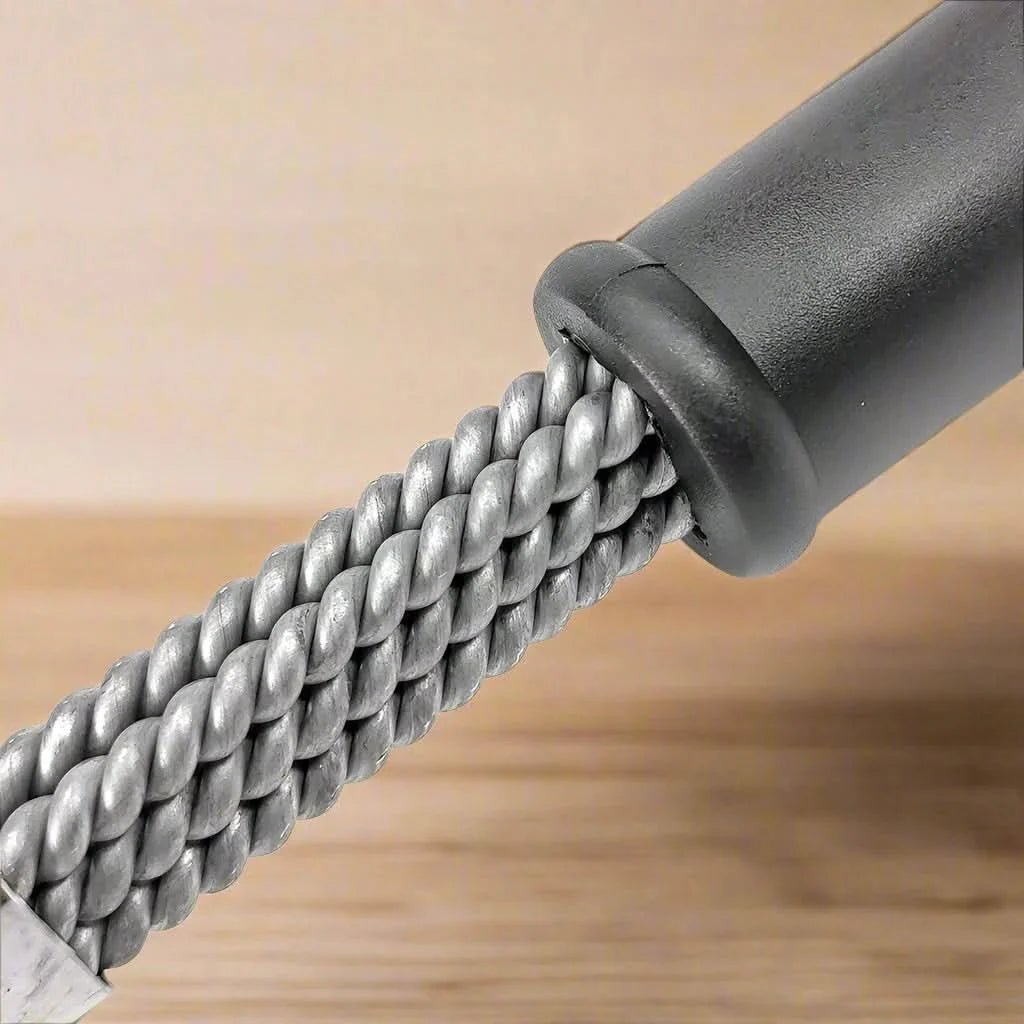 Bristle-Free Stainless Steel BBQ Brush with Wide Scraper