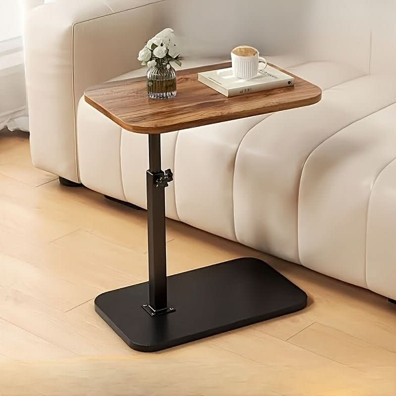 Adjustable Wood & Metal Side Table for Sofa 2