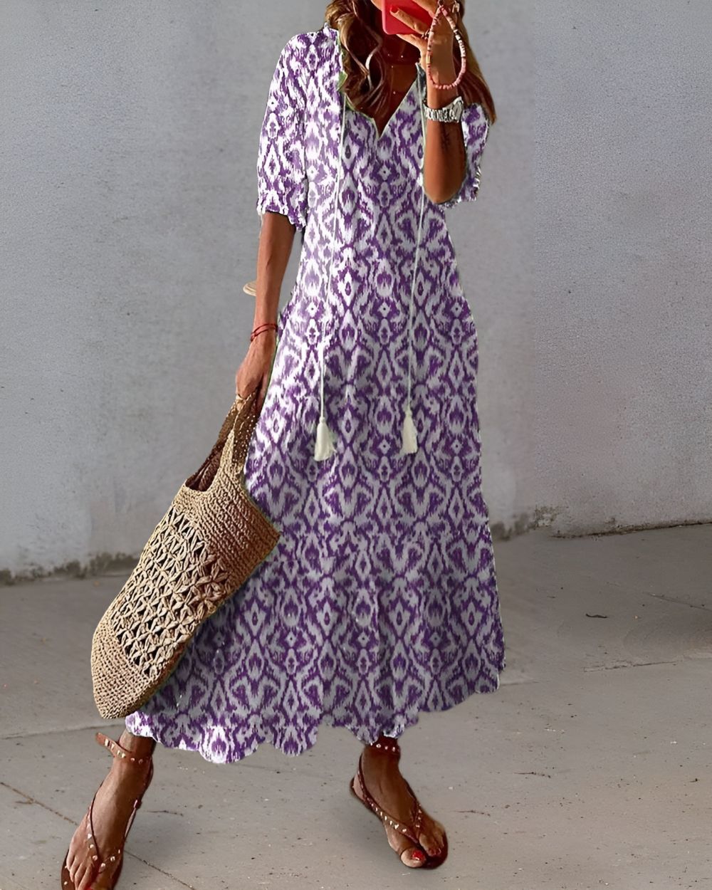 Boho Beach Cover-Up Dress — Long Flowy Summer Fit 3