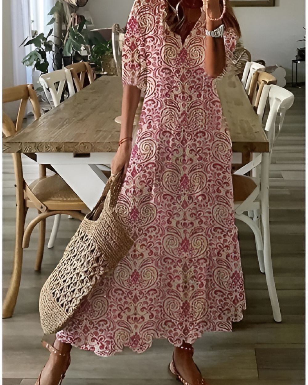 Boho Beach Cover-Up Dress — Long Flowy Summer Fit 5