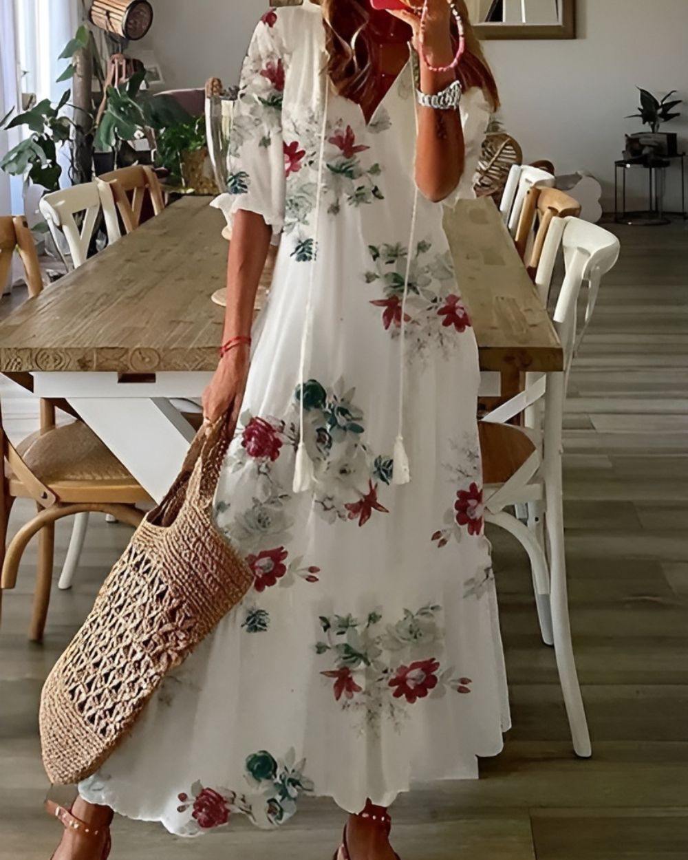 Boho Beach Cover-Up Dress — Long Flowy Summer Fit 8