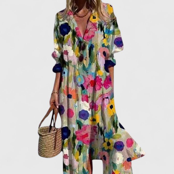 Boho Midi Dress — Colorful Print Flowy Fit 3
