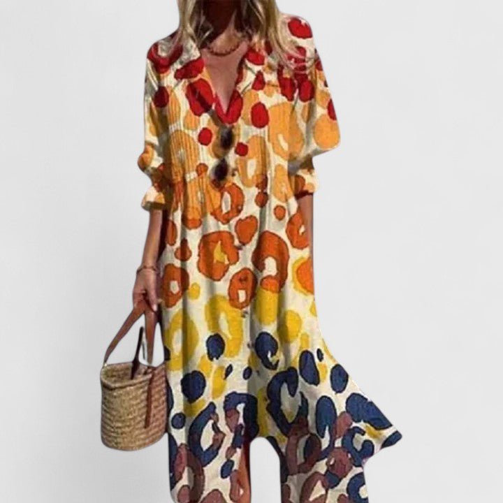 Boho Midi Dress — Colorful Print Flowy Fit 4