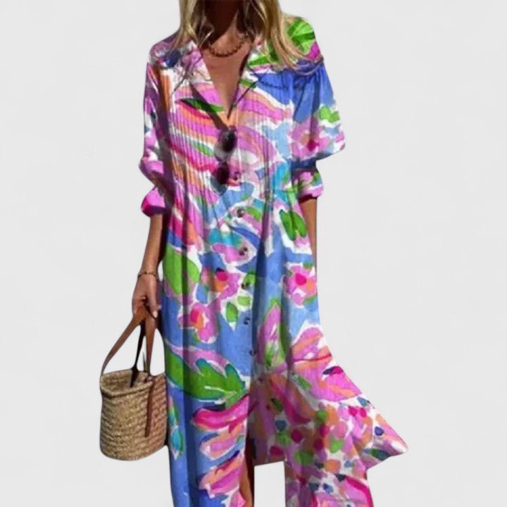 Boho Midi Dress — Colorful Print Flowy Fit 5