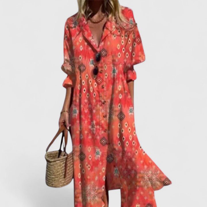 Boho Midi Dress — Colorful Print Flowy Fit 6