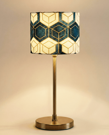 Brass Table Lamp — Geometric Patterned Shade 5