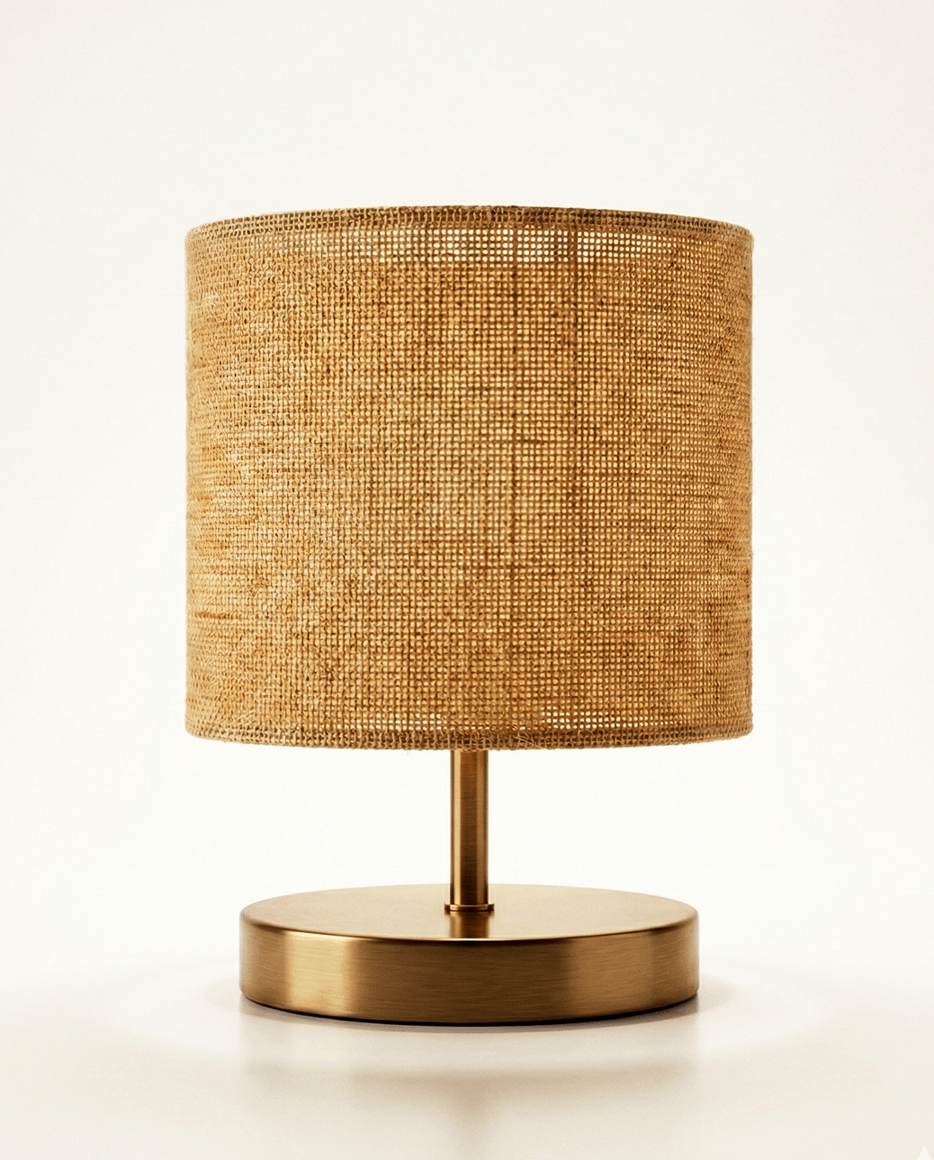 Brass Table Lamp — Natural Fabric Shade 5