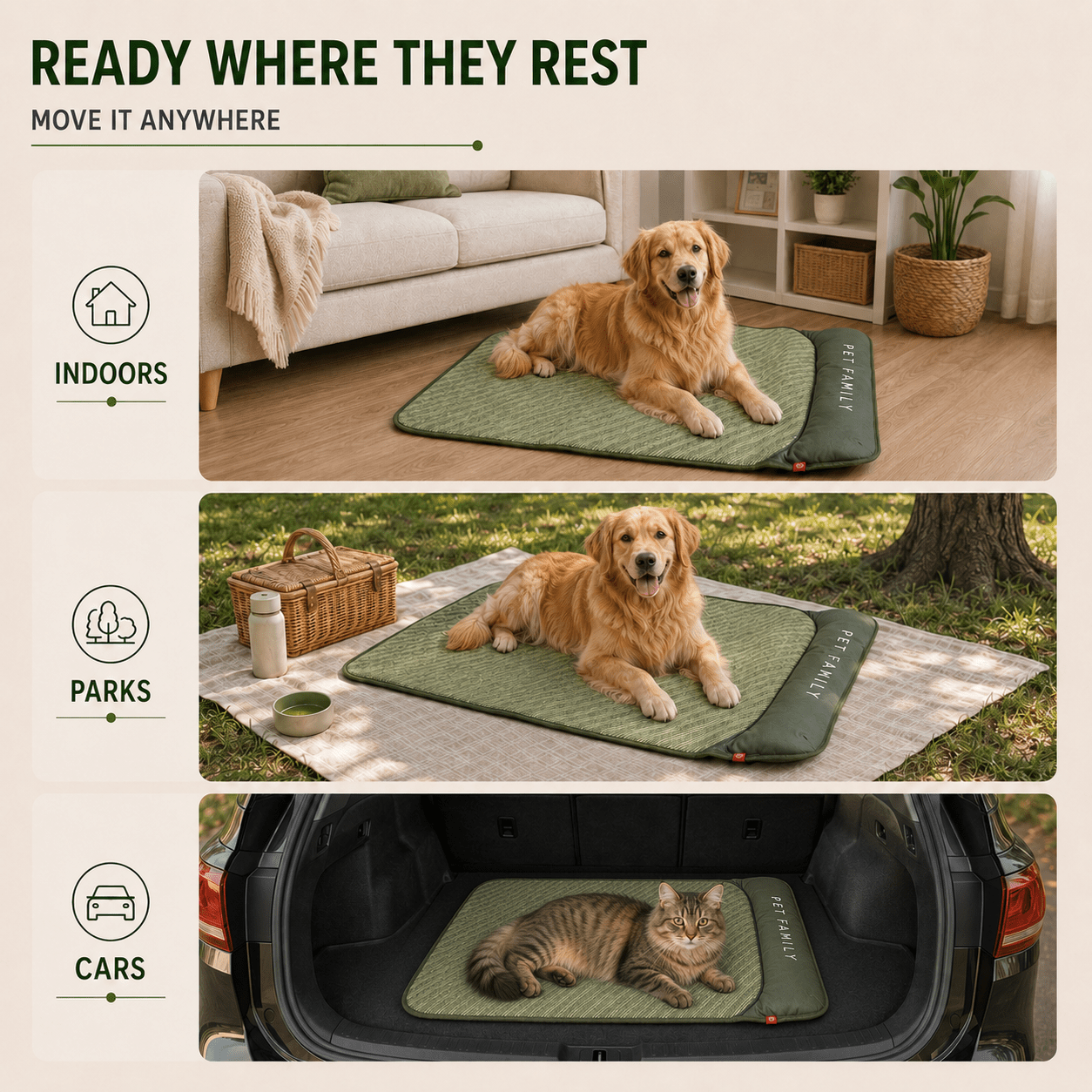 Breathable Pet Cooling Mat with Bolster — Dogs & Cats 8